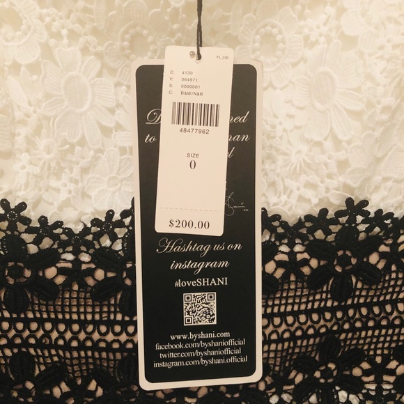 Anthropologie Shani Dress Lace Black & White - Picture 3 of 4
